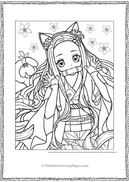 Nezuko Closeup Free PDF Printable