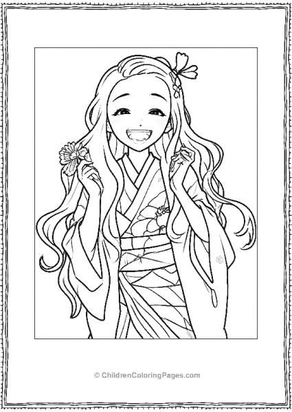 Nezuko Feeling Happy Free PDF Printable