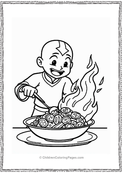 Nickelodeon Aang Cooking A Playful Stir Fry Free PDF Printable