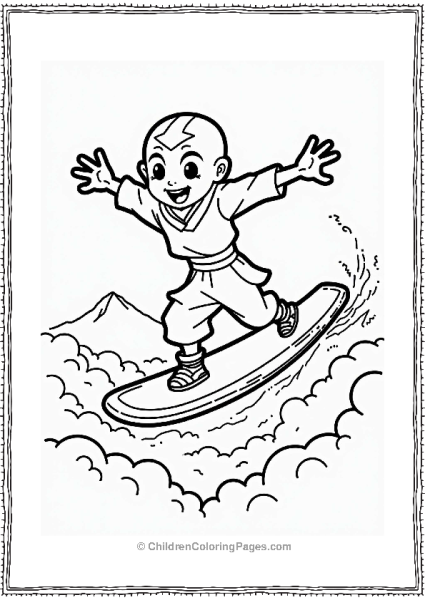 Nickelodeon Aang Surfing On Air Free PDF Printable