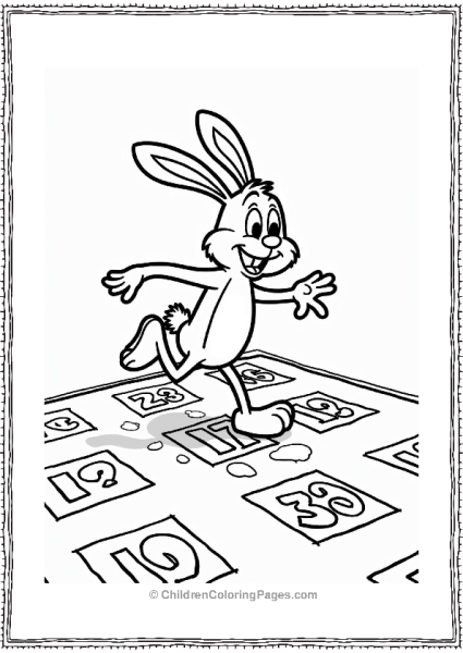 Nickelodeon Cartoon Rabbit In Extreme Hopscotch Game Free PDF Printable