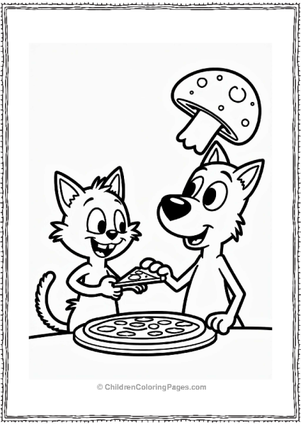 Nickelodeon CatDog Baking A Pizza Together Free PDF Printable