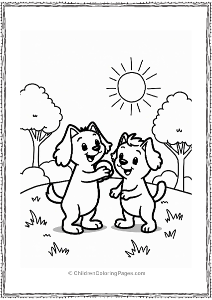 Nickelodeon CatDog Playing Fetch In The Park Free PDF Printable