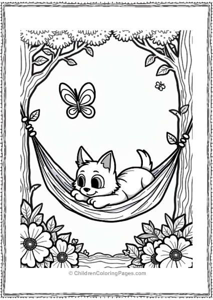 Nickelodeon CatDog Relaxing In A Hammock Free PDF Printable