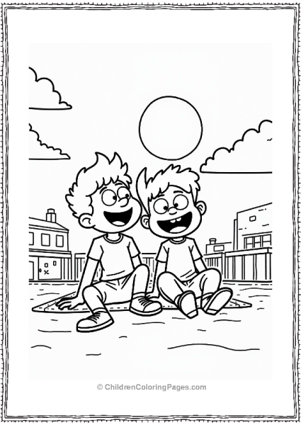 Nickelodeon Danny And Sam On A Rooftop At Sunset Free PDF Printable