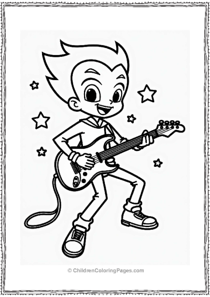Nickelodeon Danny Phantom Playing Electric Guitar Free PDF Printable
