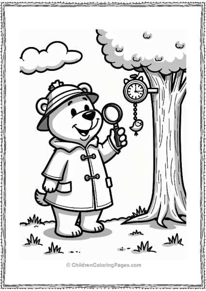 Nickelodeon Detective Bear With Quirky Clock Free PDF Printable