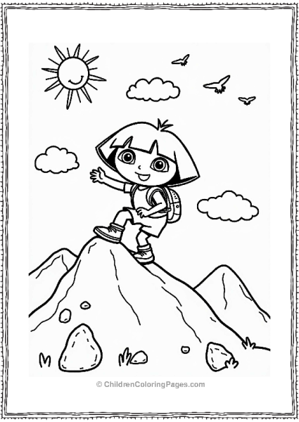Nickelodeon Dora Climbing A Mountain Free PDF Printable