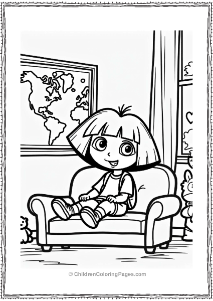 Nickelodeon Dora In Her Colorful Living Room Free PDF Printable