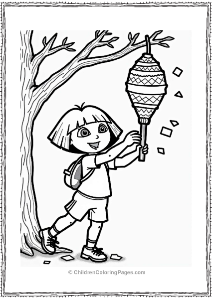Nickelodeon Dora The Explorer With A Pinata Free PDF Printable