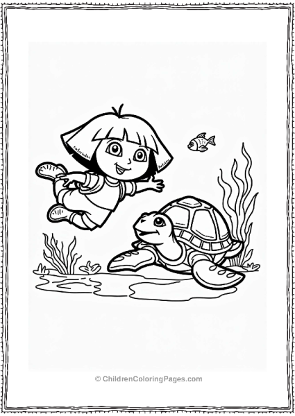 Nickelodeon Dora The Explorer With Sea Turtle Free PDF Printable