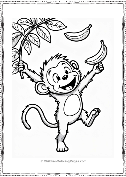 Nickelodeon Goofy Monkey Catching Bananas Free PDF Printable