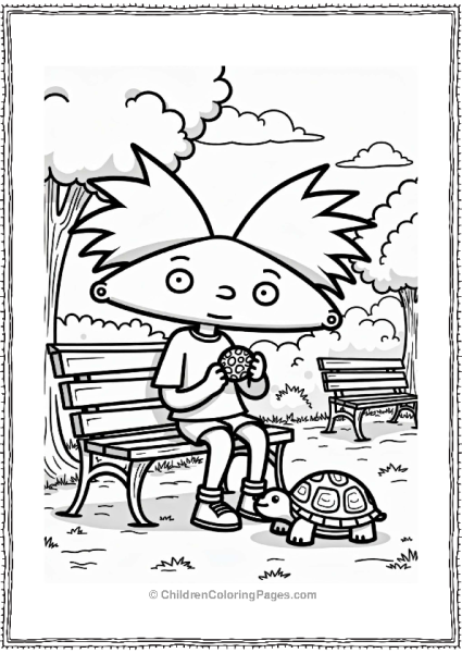 Nickelodeon Hey Arnold Sharing A Snack With A Turtle Free PDF Printable