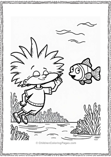 Nickelodeon Hey Arnold With Clownfish Underwater Free PDF Printable