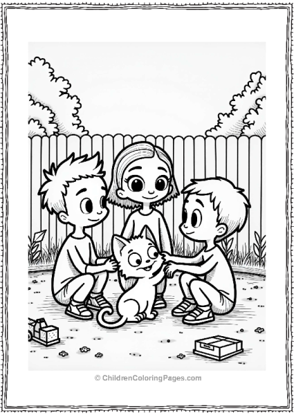 Nickelodeon Loud House Kids With A Kitten Free PDF Printable