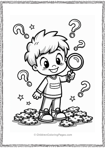 Nickelodeon Nickelodeon Characters Boy Investigating Puzzle Pieces Free PDF Printable
