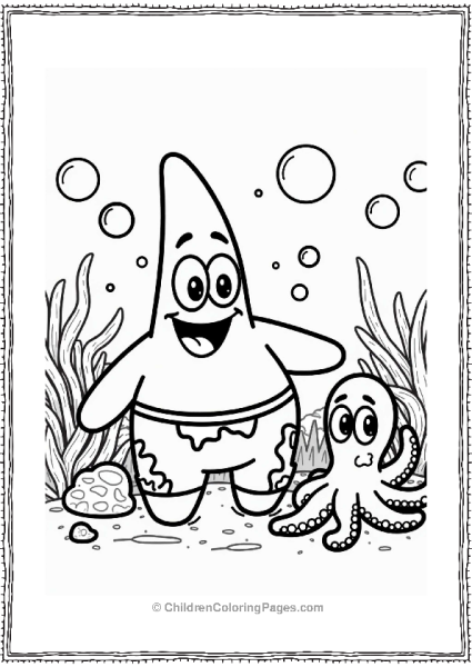 Nickelodeon Patrick Star With Friendly Octopus Free PDF Printable