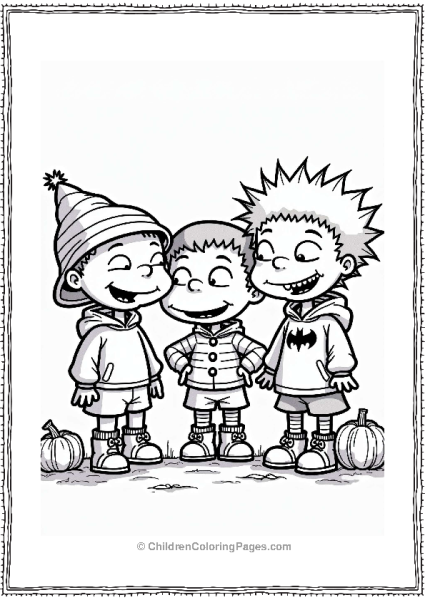 Nickelodeon Rugrats Halloween Party Coloring Page Free PDF Printable