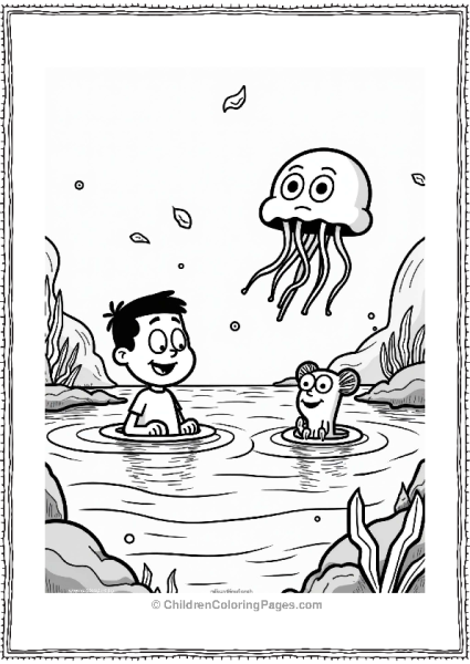 Nickelodeon Timmy Turner And Fairy Godparents With Jellyfish Free PDF Printable