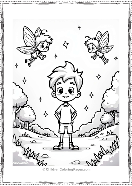 Nickelodeon Timmy Turner In Fairy Land With Cosmo And Wanda Free PDF Printable