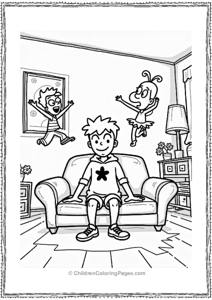 Nickelodeon Timmy Turner In The Fairly OddParents Living Room Free PDF Printable