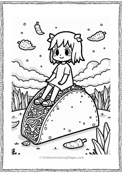 Nickelodeon Tina Belcher On A Taco In Dreamy Landscape Free PDF Printable