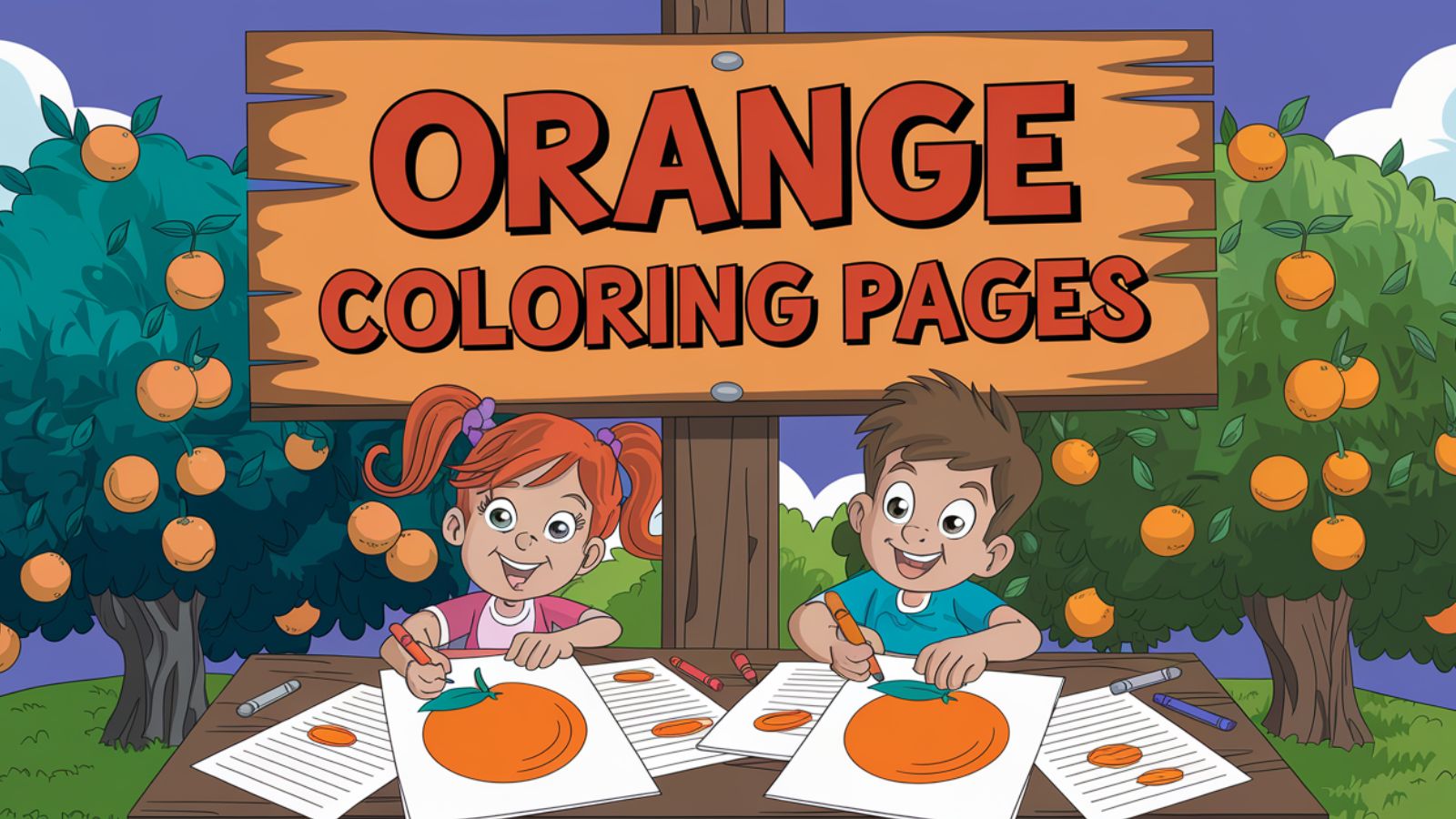 Orange Coloring Pages – Free PDF Printables 🍊✏️🎨🌞