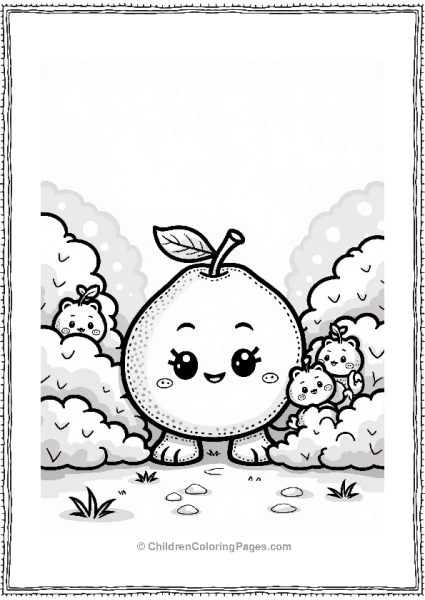 Orange Fruit Playing Hide And Seek Free PDF Printable