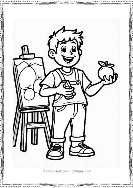 Orange Fruit With Smiling Artist Free PDF Printable