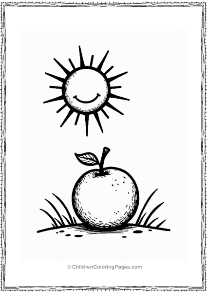 Orange Fruit With Smiling Sun Free PDF Printable