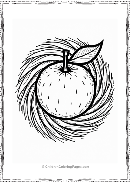 Orange Fruit With Spiral Patterns Free PDF Printable