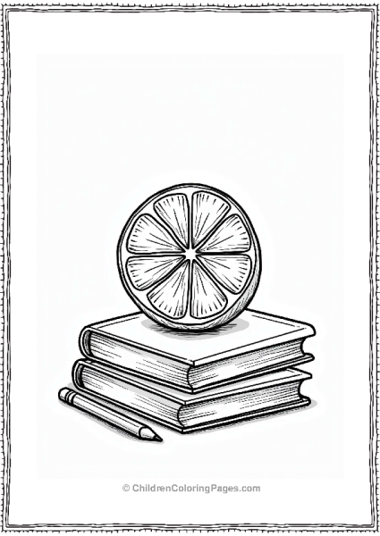 Orange Slice With Books And Pencil Free PDF Printable