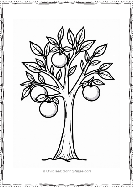 Orange Tree With Fruit Free PDF Printable