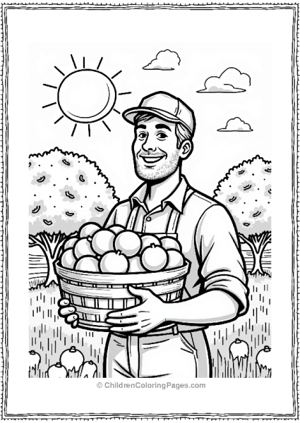 Oranges And A Cheerful Farmer Free PDF Printable