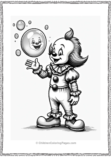 Pennywise Blowing Scary Bubbles Free PDF Printable