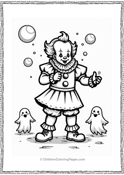 Pennywise Blowing Spooky Bubbles Free PDF Printable
