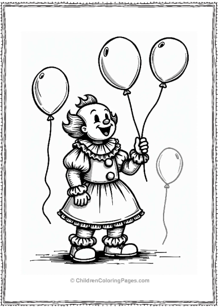 Pennywise Blowing Up A Balloon Free PDF Printable