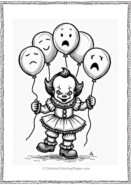 Pennywise Dancing Among Balloons Free PDF Printable