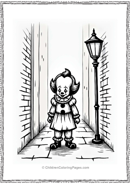 Pennywise Emerging From A Dark Alley Free PDF Printable