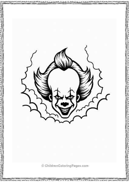 Pennywise Grinning In The Fog Free PDF Printable