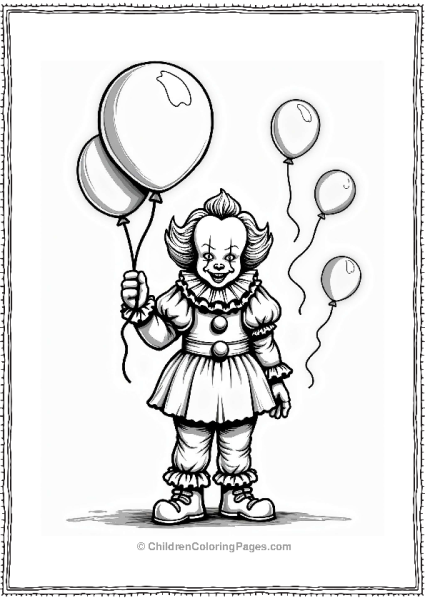 Pennywise Holding A Red Balloon Free PDF Printable