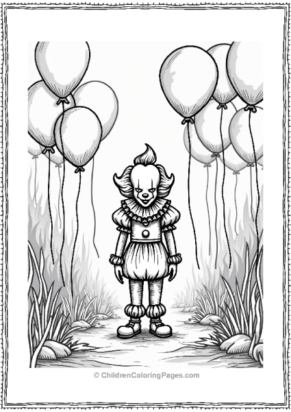 Pennywise In A Balloon Forest Free PDF Printable