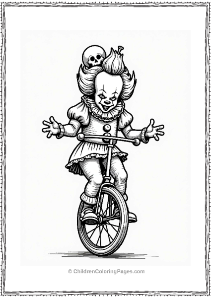 Pennywise Riding A Unicycle Free PDF Printable