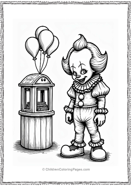 Pennywise The Clown At The Carnival Booth Free PDF Printable
