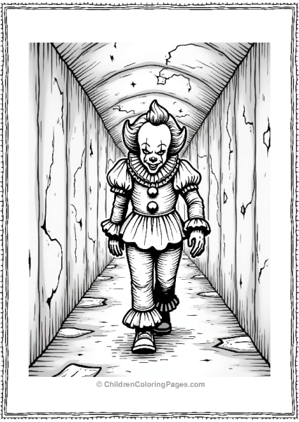 Pennywise The Clown In A Sewer Tunnel Free PDF Printable