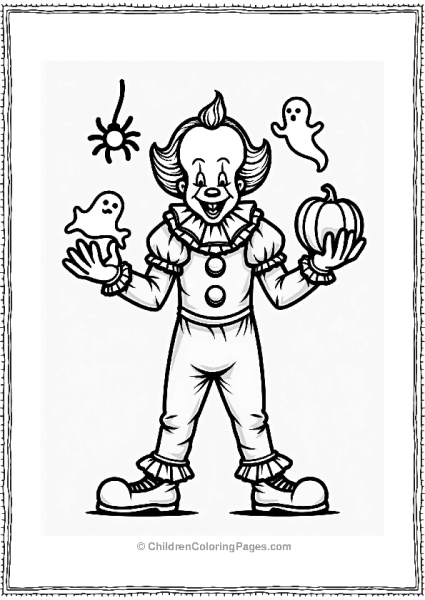 Pennywise The Clown Juggling Creepy Objects Free PDF Printable