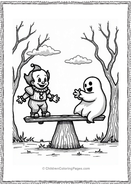 Pennywise The Clown On A Ghostly Seesaw Free PDF Printable
