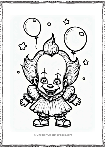 Pennywise The Clown With Balloons Free PDF Printable