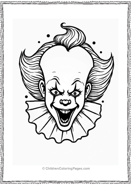 Pennywise The Clowns Creepy Laugh Outline Free PDF Printable