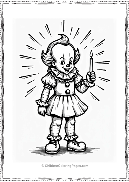 Pennywise With A Flickering Candle Free PDF Printable